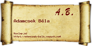 Adamcsek Béla névjegykártya